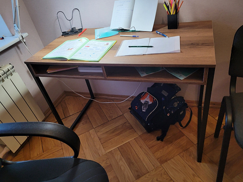 Письменный стол Леон Лофт дуб делано светлый / белый матовый фото покупателя 142