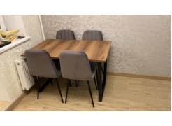 Стол Лота Лофт 140 25 мм черный матовый / бетон фото покупателя 100