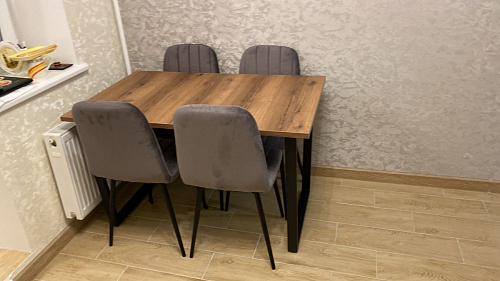 Стол Лота Лофт 140 25 мм черный матовый / бетон фото покупателя 100