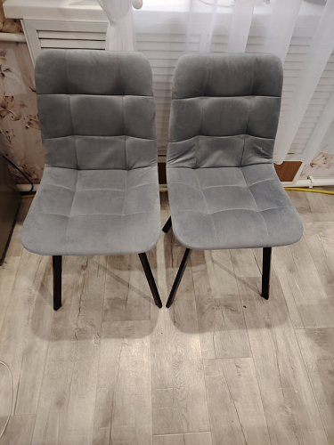 Стул на металлокаркасе Чилли К темно-серый (velutto 32) / черный фото покупателя 516