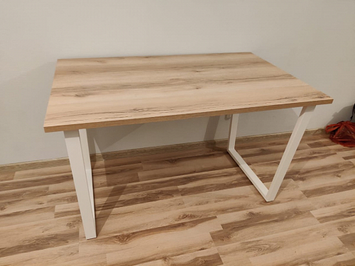 Деревянный стол Барон О 200 х 90 белая пленка шагрень / черный фото покупателя 51