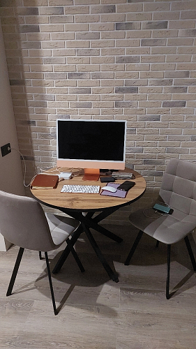 Стул на металлокаркасе Чилли серый велюр / черный фото покупателя 414