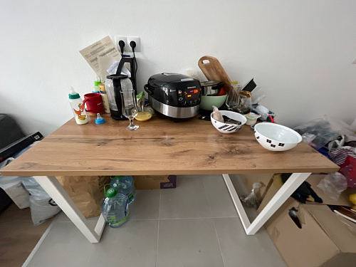 Деревянный стол Лота Лофт 120х75 белый матовый / дуб крафт золотой фото покупателя 925