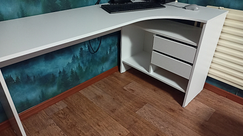 Письменный стол СПм-25 левый белый  - Уцененный экземпляр фото покупателя 9