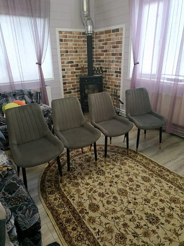 Стул на металлокаркасе Seda 01 blue / gold / black фото покупателя 37