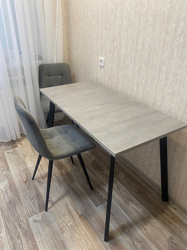 Стол Тринити Лофт 120 32 мм бетон / черный матовый фото покупателя 219