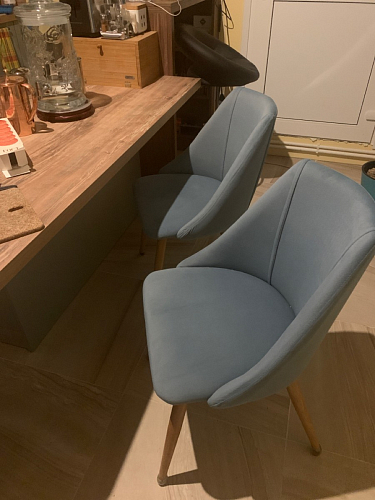 Стул на металлокаркасе Morgan light blue / black фото покупателя 5