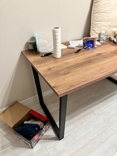 Деревянный стол Лота Лофт 140х80 черный матовый / бетон светлый фото покупателя 333