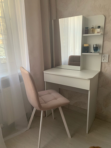 Стул на металлокаркасе Чилли К светло-серый велюр / черный каркас фото покупателя 596