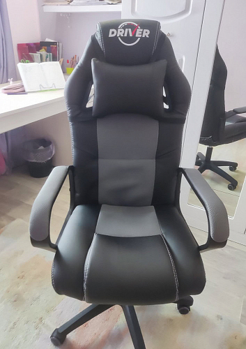 Компьютерное кресло Driver/Драйвер кожзам черный / серый фото покупателя 65
