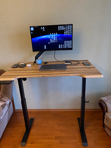 Компьютерный стол Маркос 140х80 тауп / черный фото покупателя 23