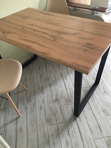 Деревянный стол Лота Лофт 120х75 белый матовый / дуб крафт золотой фото покупателя 853