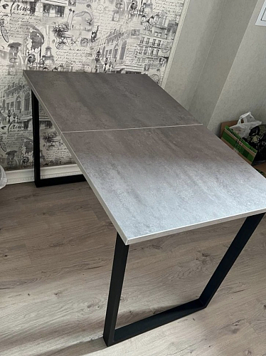 Стол Лота Лофт 140 25 мм черный матовый / бетон фото покупателя 946