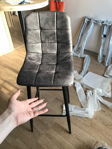 Барный стул Chio black / grey фото покупателя 18