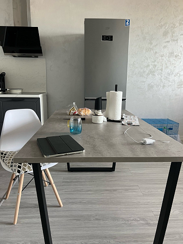 Стол Лота Лофт 140 25 мм черный матовый / бетон фото покупателя 127