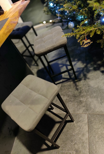 Барный стул Лофт микровелюр катания блэк / черный матовый фото покупателя 17