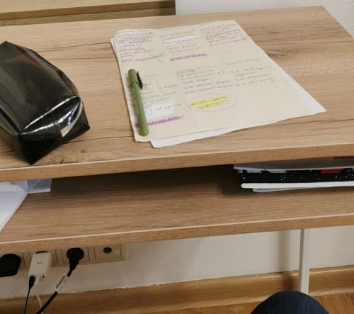 Письменный стол Лео Лофт дуб делано темный / белый матовый фото покупателя 25