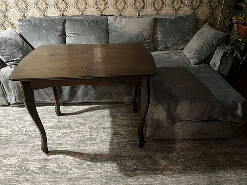 Деревянный стол Caterina/Катерина 100-130x70x75 айвори вайт / бук фото покупателя 13