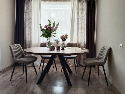 Стул на металлокаркасе Седа 360 К латте (velutto 08) / белый фото покупателя 94