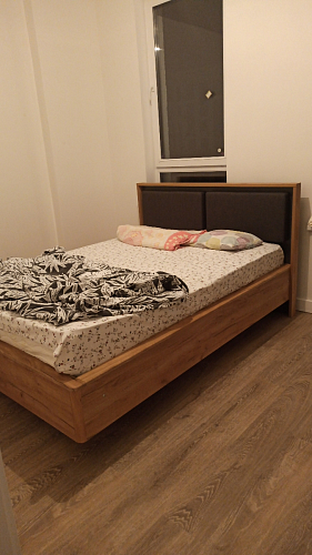 Двуспальная кровать Клауд 160х200 парящая дуб крафт золотой / антрацит фото покупателя 75