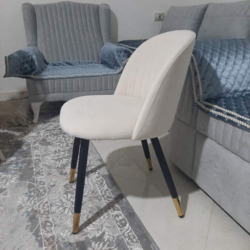 Стул на металлокаркасе Gabi 1 light blue / black / gold фото покупателя 76