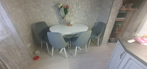 Стул на металлокаркасе Kora light blue / white фото покупателя 76