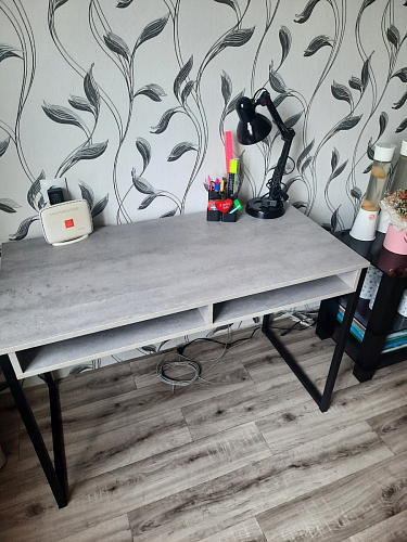 Письменный стол Леон Лофт черный матовый / дуб вотан фото покупателя 145