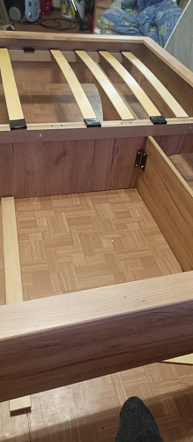 Двуспальная кровать Клауд 160х200 парящая дуб крафт золотой / антрацит фото покупателя 102