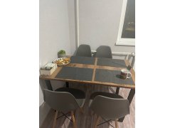 Деревянный стол Лота Лофт 120(160)х75 черный матовый / бетон светлый фото покупателя 86