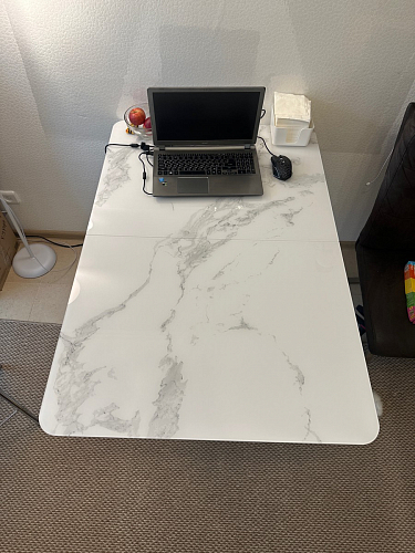 Стол на тумбе Бугун белый / золото фото покупателя 66