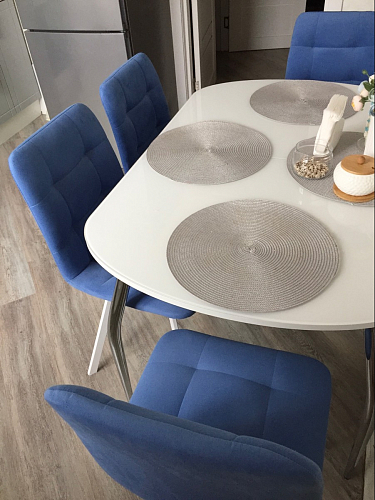 Стул на металлокаркасе Чилли синий / белый фото покупателя 864