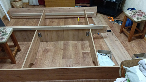 Двуспальная кровать Клауд 160х200 парящая дуб крафт золотой / антрацит фото покупателя 345