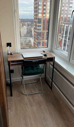 Письменный стол Лео Лофт дуб делано темный / белый матовый фото покупателя 34