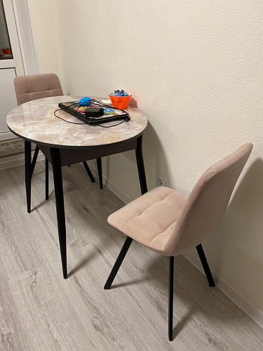 Стул на металлокаркасе Чилли синяя ткань / белый фото покупателя 1009