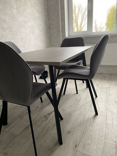 Стол Тринити Лофт 120 32 мм дуб галифакс табако / черный матовый фото покупателя 780