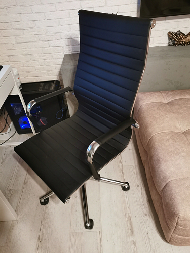 Компьютерное кресло Reus черная сетка / хром фото покупателя 18