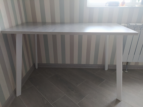 Стол Тринити Лофт 120 32 мм дуб галифакс табако / черный матовый фото покупателя 330