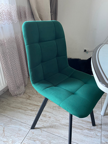 Стул на металлокаркасе Чилли К черный / зеленый фото покупателя 420