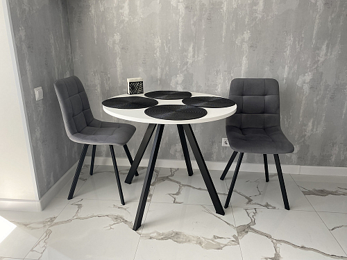 Стул на металлокаркасе Чилли К черный / зеленый фото покупателя 681