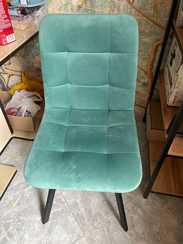 Стул на металлокаркасе Чилли К светло-серый велюр / черный каркас фото покупателя 587