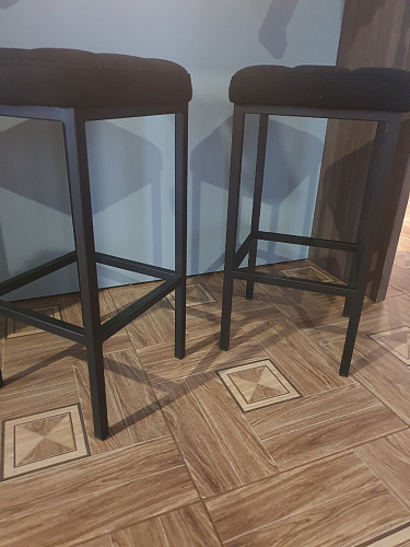 Барный стул Лофт ткань канди крем / черный матовый фото покупателя 51