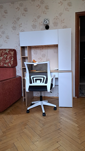 Письменный стол Комфорт 12.71 дуб золотой craft / белая аляска фото покупателя 90