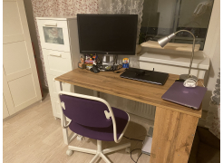 Письменный стол Битти Лофт 116х60х75 дуб вотан / черный матовый фото покупателя 134