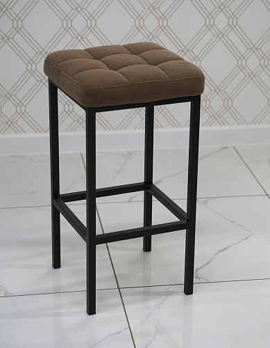 Барный стул Лофт микровелюр катания блэк / черный матовый из шоурума 5