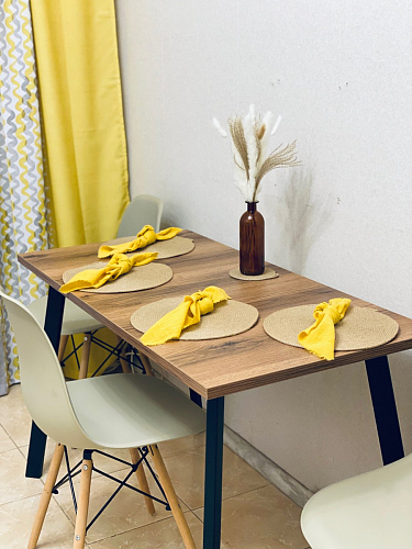 Деревянный стол Барон О 160 х 90 белая пленка шагрень / черный фото покупателя 48