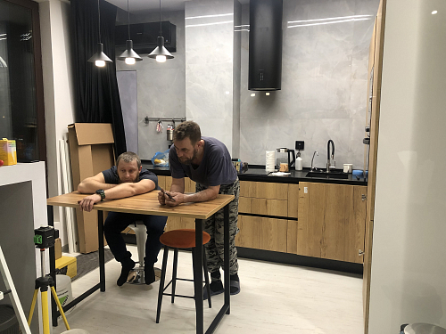 Барная стойка Дилан Лофт 120х50х90 бетон фото покупателя 215