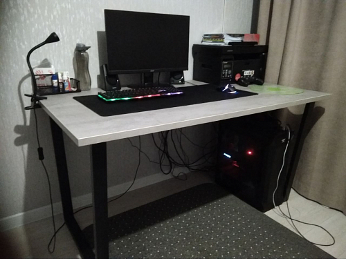 Стол Лота Лофт 140 25 мм черный матовый / бетон фото покупателя 118