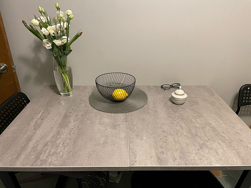 Стол Лота Лофт 140 25 мм черный матовый / бетон фото покупателя 388