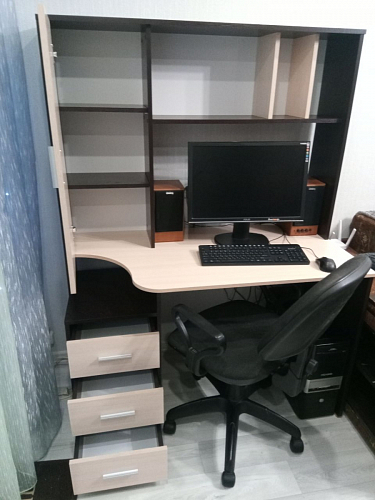 Компьютерный стол КСТ-16 левый дуб сонома / белый фото покупателя 27