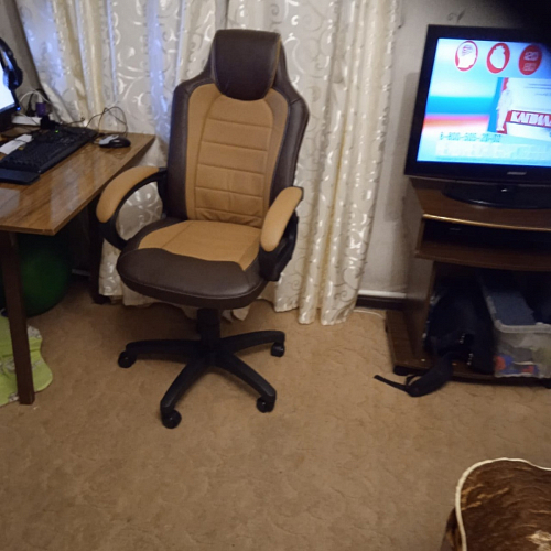 Компьютерное кресло Kadis коричневое / бежевое фото покупателя 72